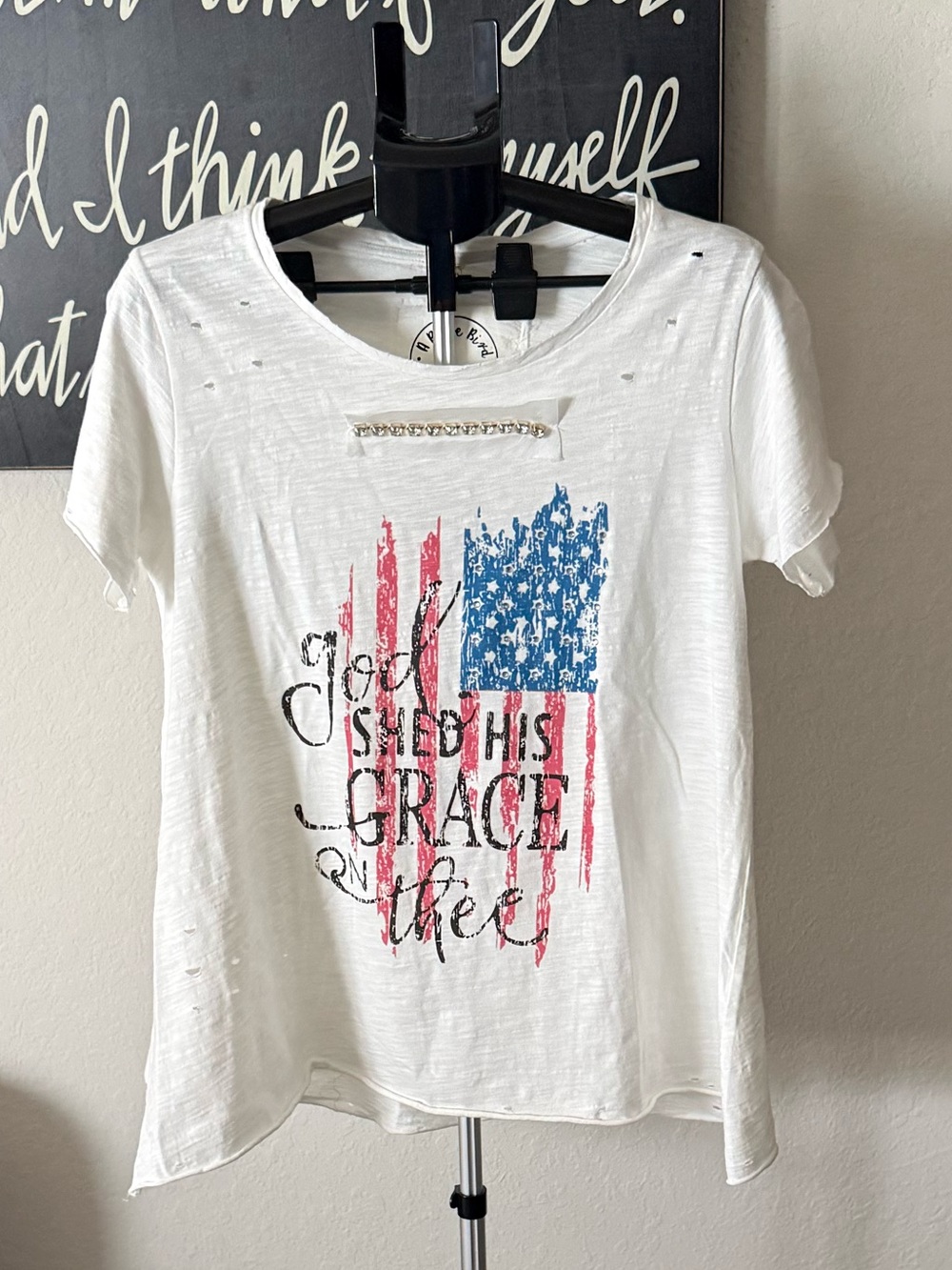 A Rare Bird Tattered Flag T-Shirt NWT
